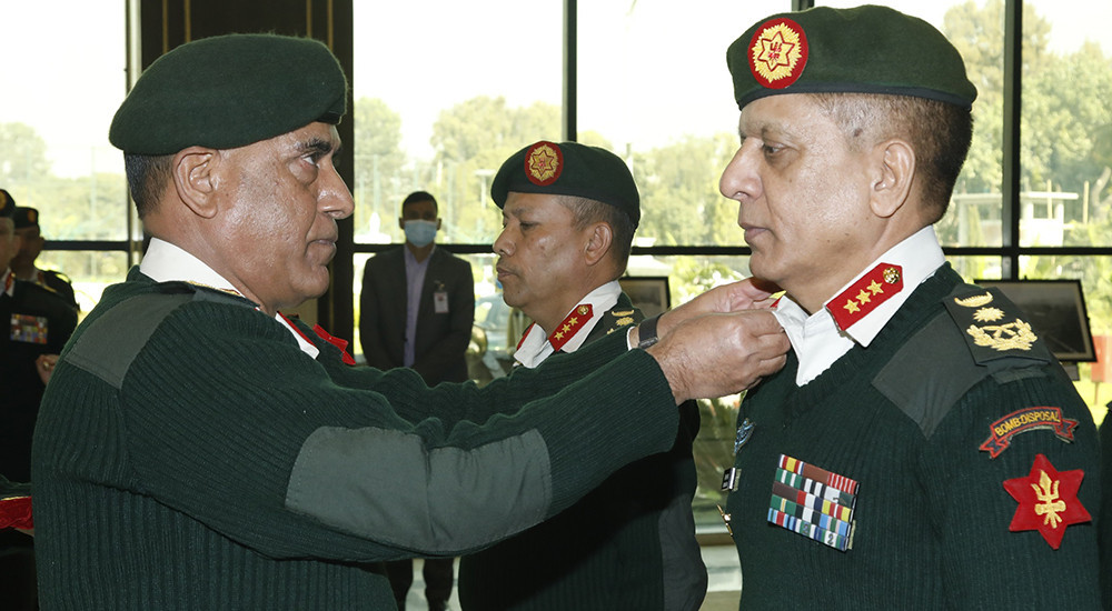 CoAS Sharma confers insignia on three generals