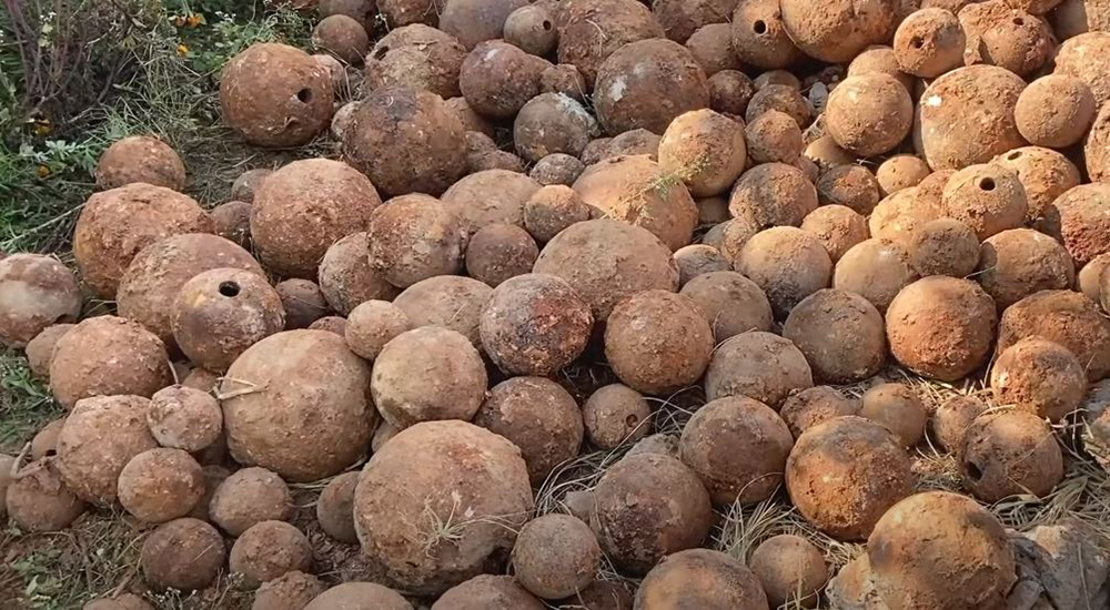 Over 300 cannon balls unearthed in Palpa