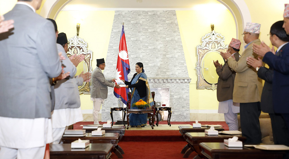 EC submits election report to President Bhandari