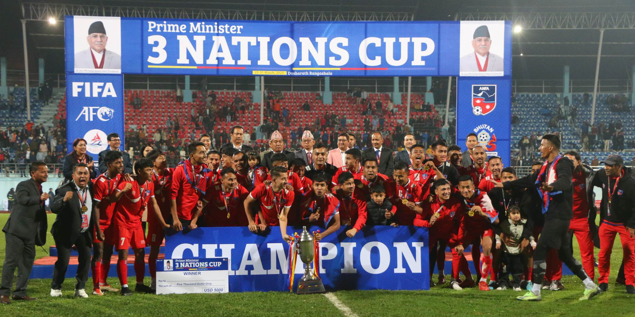 Nepal defeats Laos 2-1, clinches PM Three Nations Cup title