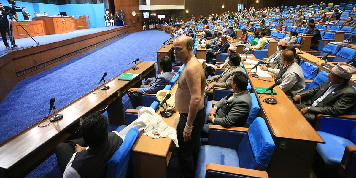 Denied time to speak, lawmaker undresses in parliament