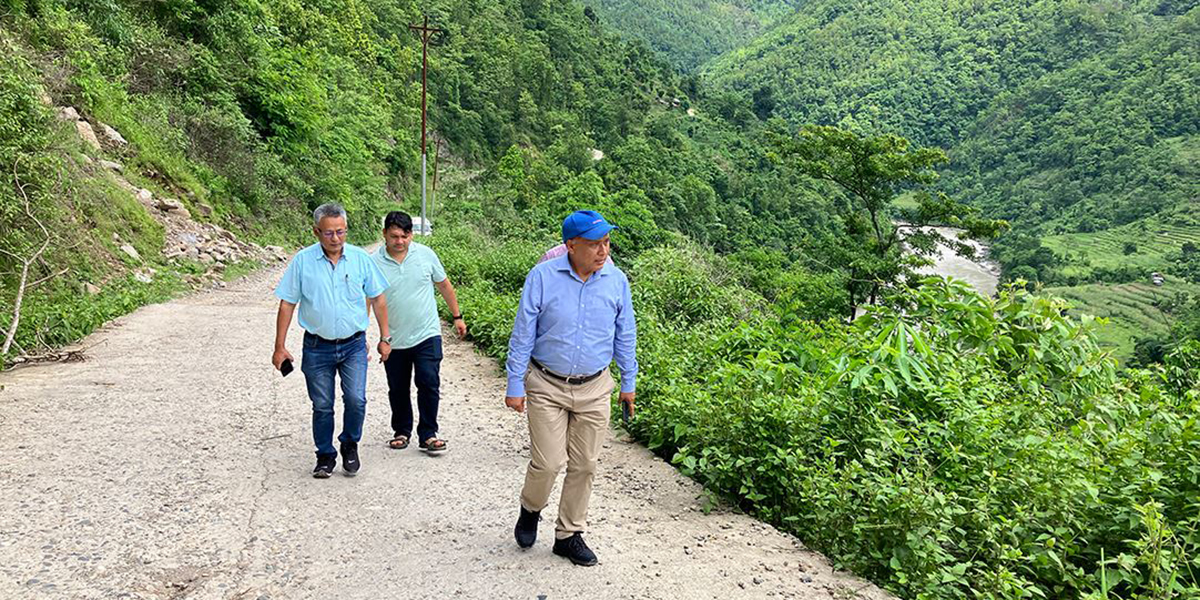 NEA team visits Budhi Gandaki construction site