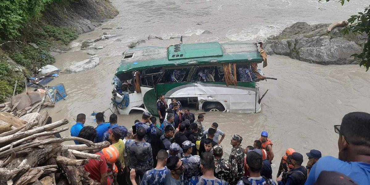 Eight dead, 17 injured in Trishuli bus plunge