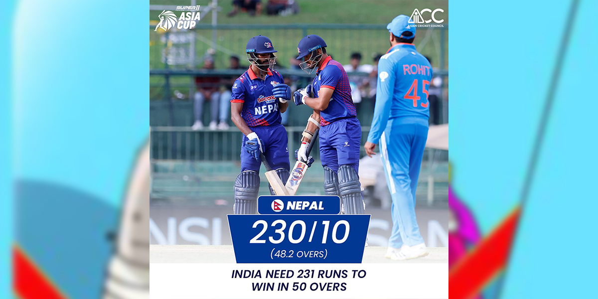 Asia Cup: Nepal sets 231-run target for India