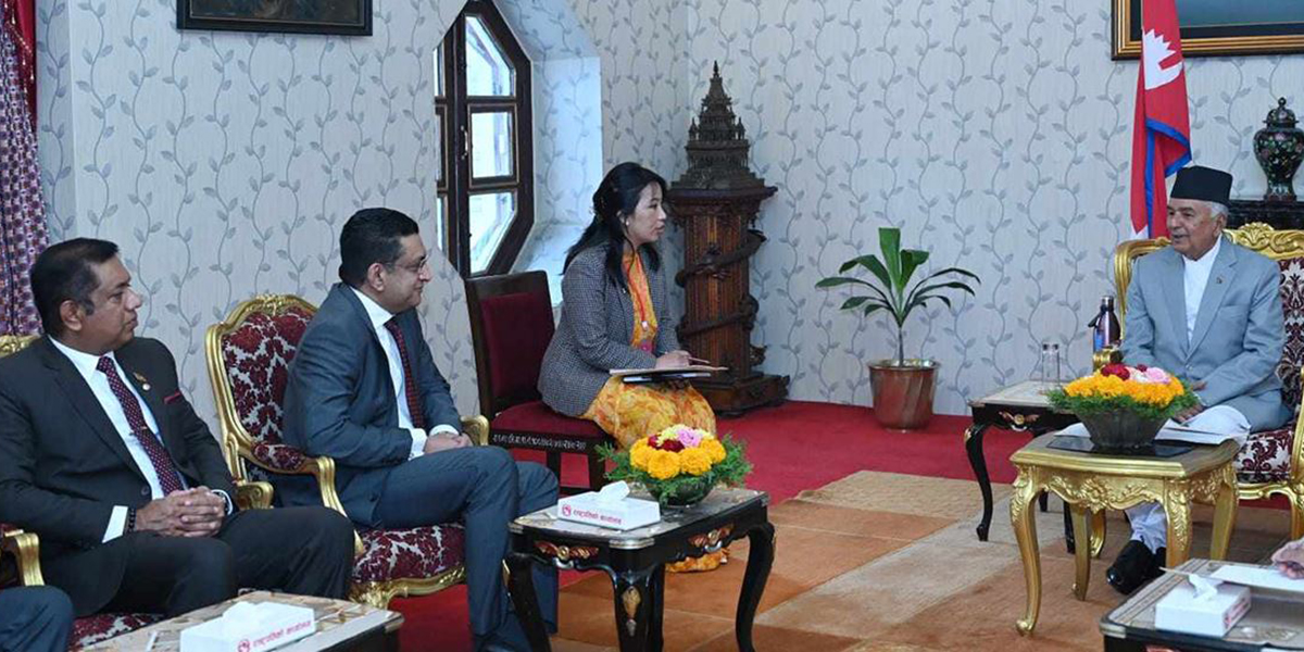 Sabry pays courtesy call on President Poudel