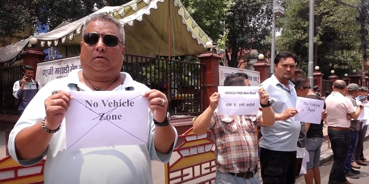 New Road locals protest plan to make New Road vehicle-free zone