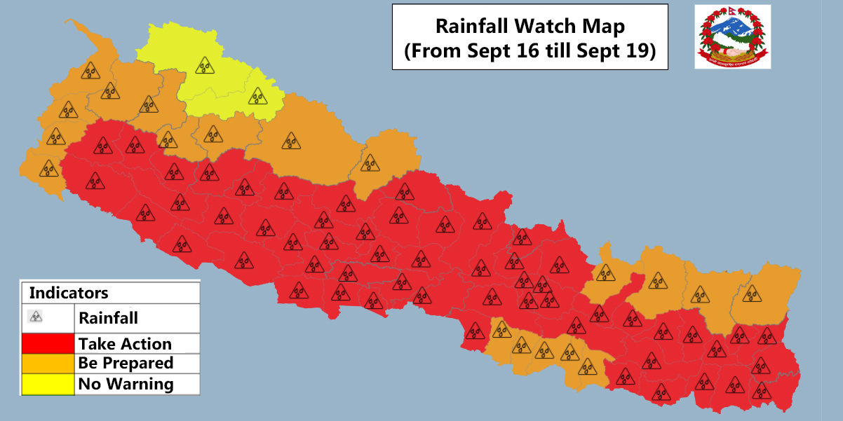 Heavy rain forecast for 56 districts