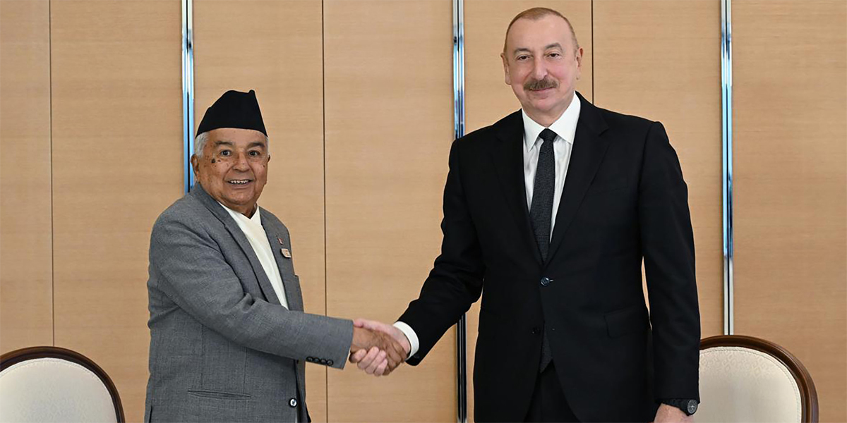 Prez Paudel meets Azerbaijan President Aliyev