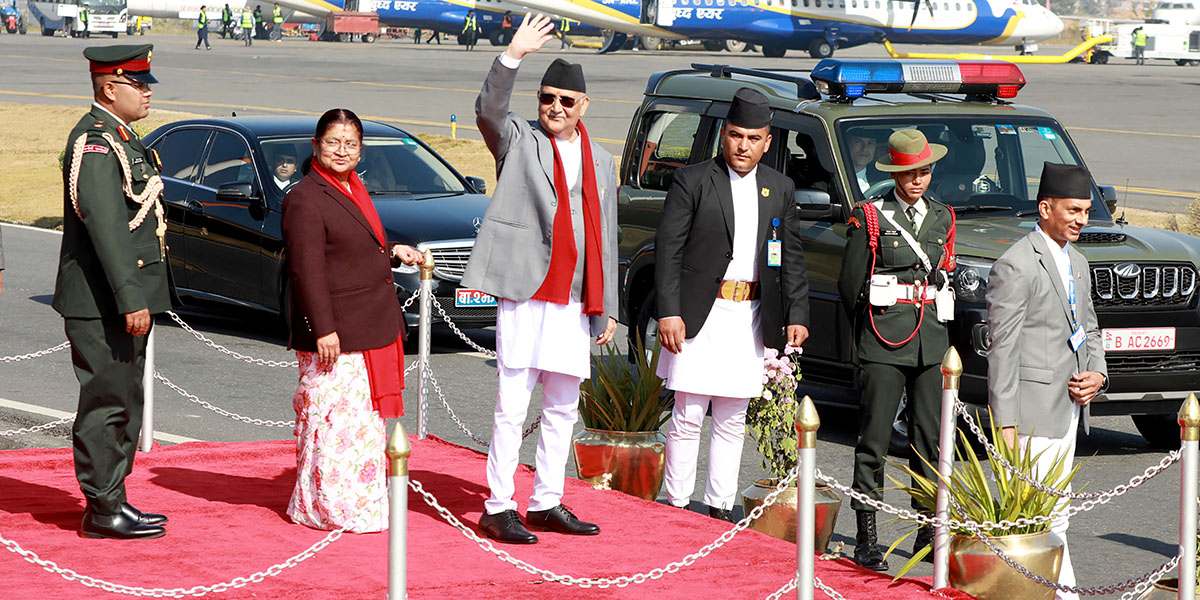 PM Oli embarks on official visit of China