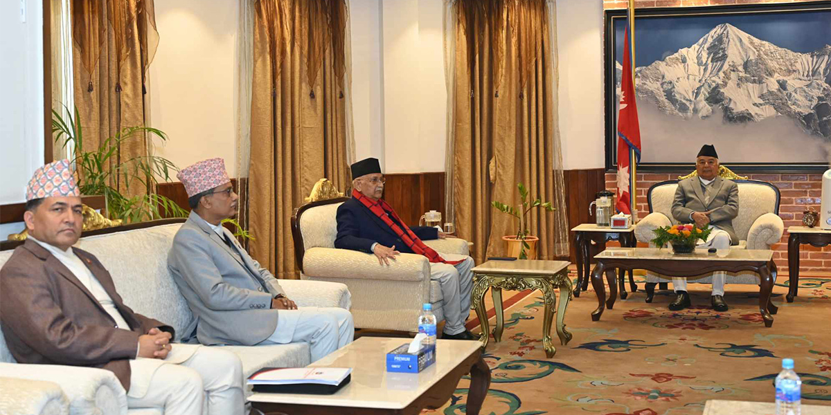 Oli meets President Paudel