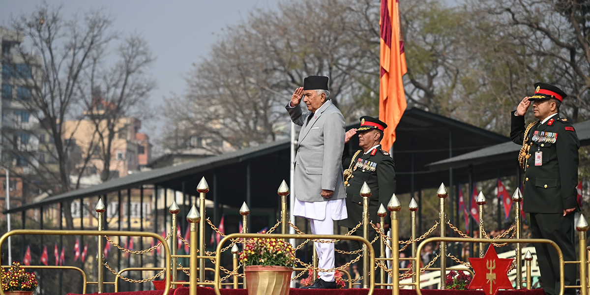 President Paudel attends Army Day celebrations in Tundikhel