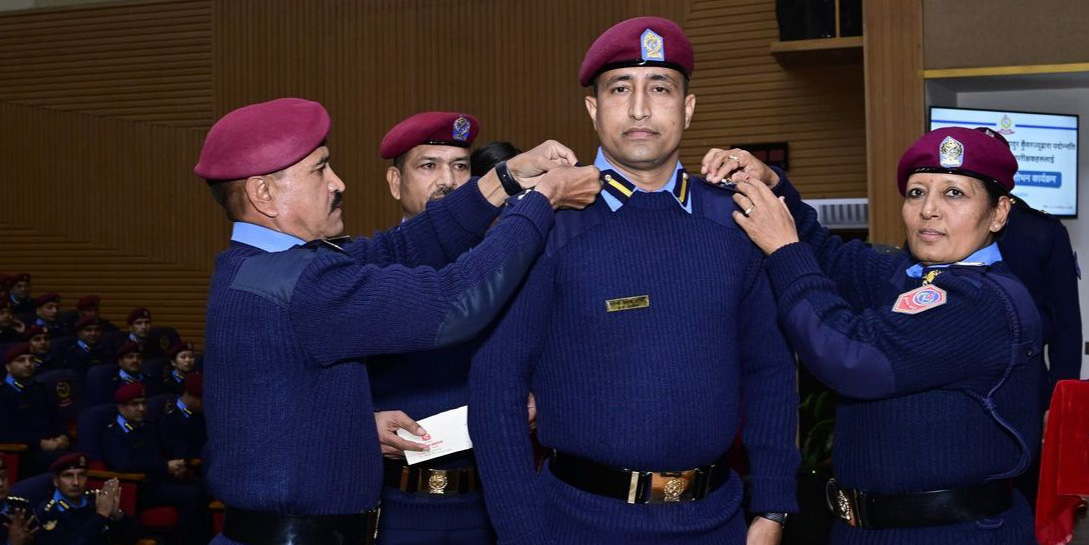 Newly-promoted 72 DSPs receive insignia from IG Kunwar