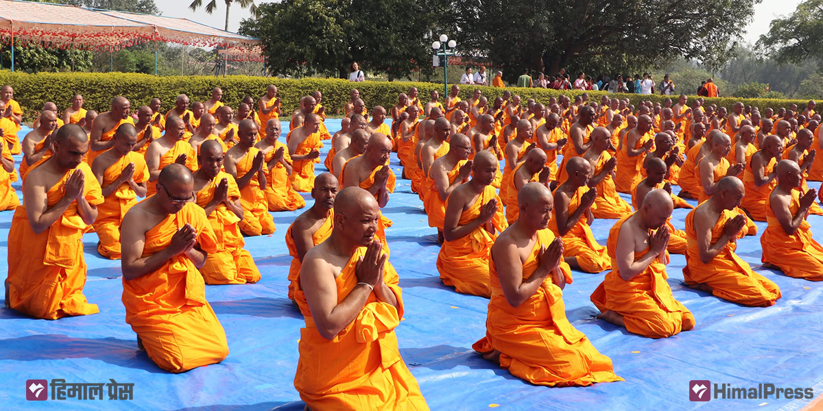 Pravrajya ceremony held for 500 novice monks in Lumbini [In Pictures]