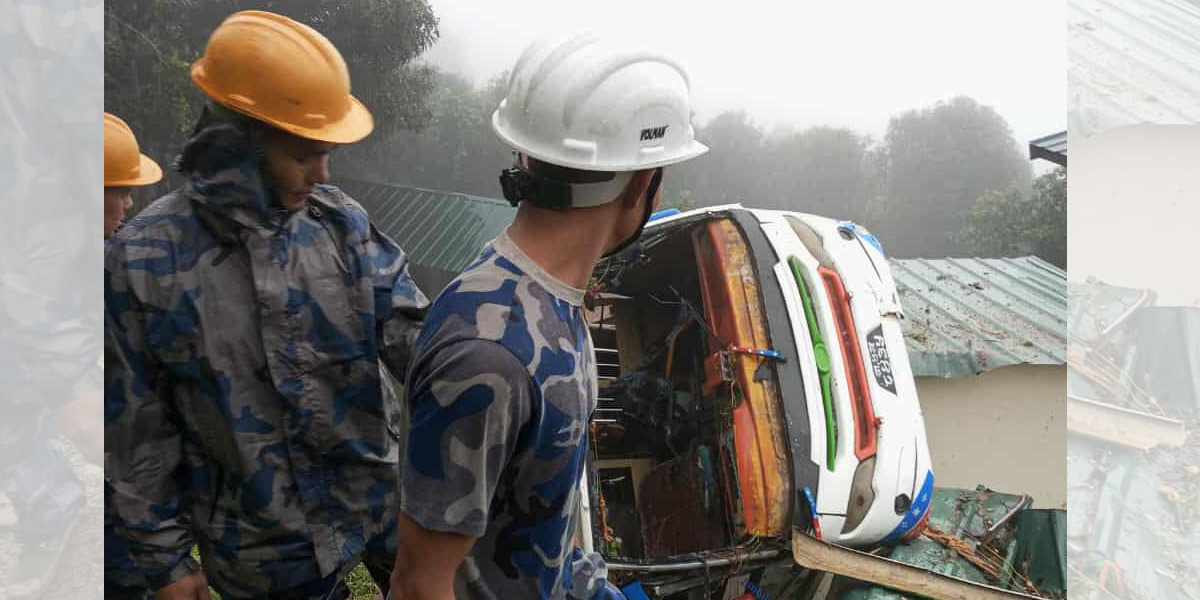 21 injured as bus plunges off road in Rasuwa