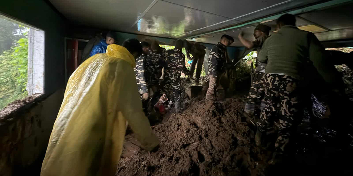Indian security personnel join rescue operation in Ilam