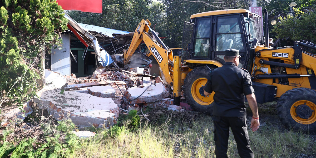 KMC demolishes NC leader Deepak Khadka’s party palace