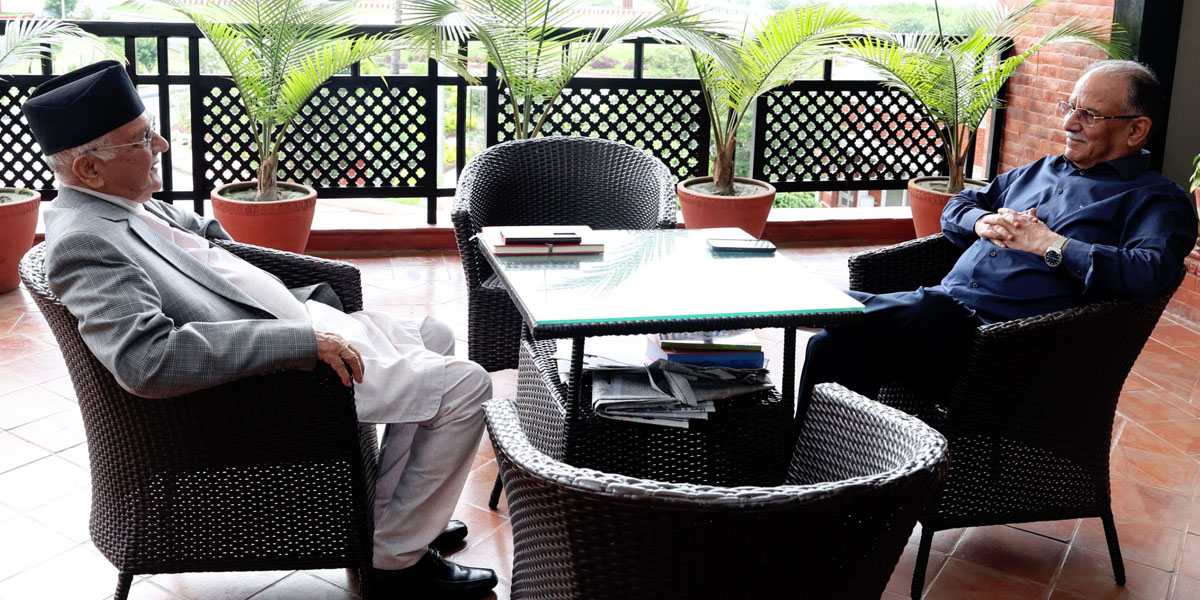 Oli, Dahal hold talks as parties mull electoral alliance