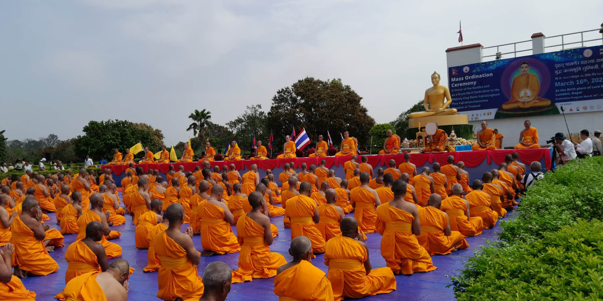 500 young monks ordained in Lumbini