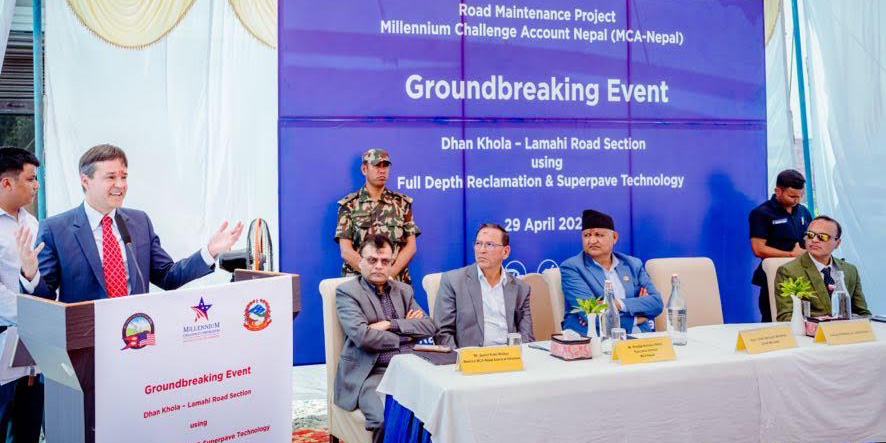 MCA Nepal begins Dhan Khola-Lamahi road upgrading works