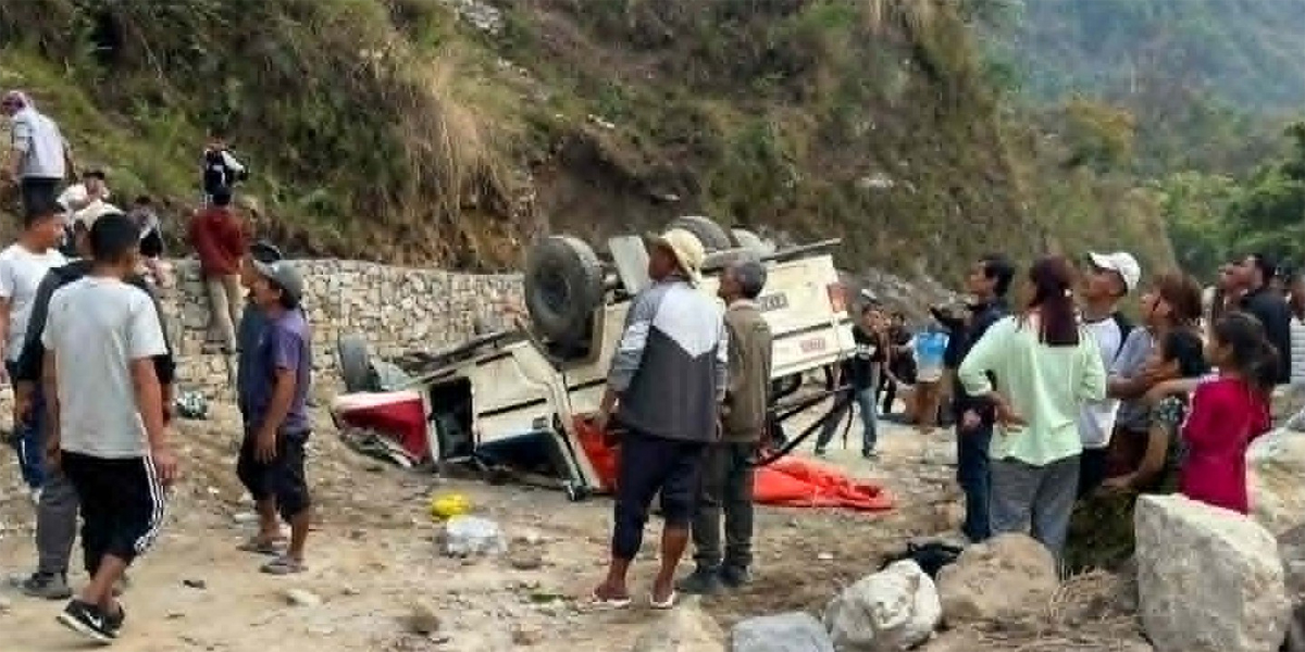 Two dead, 12 injured in Lamjung road accident