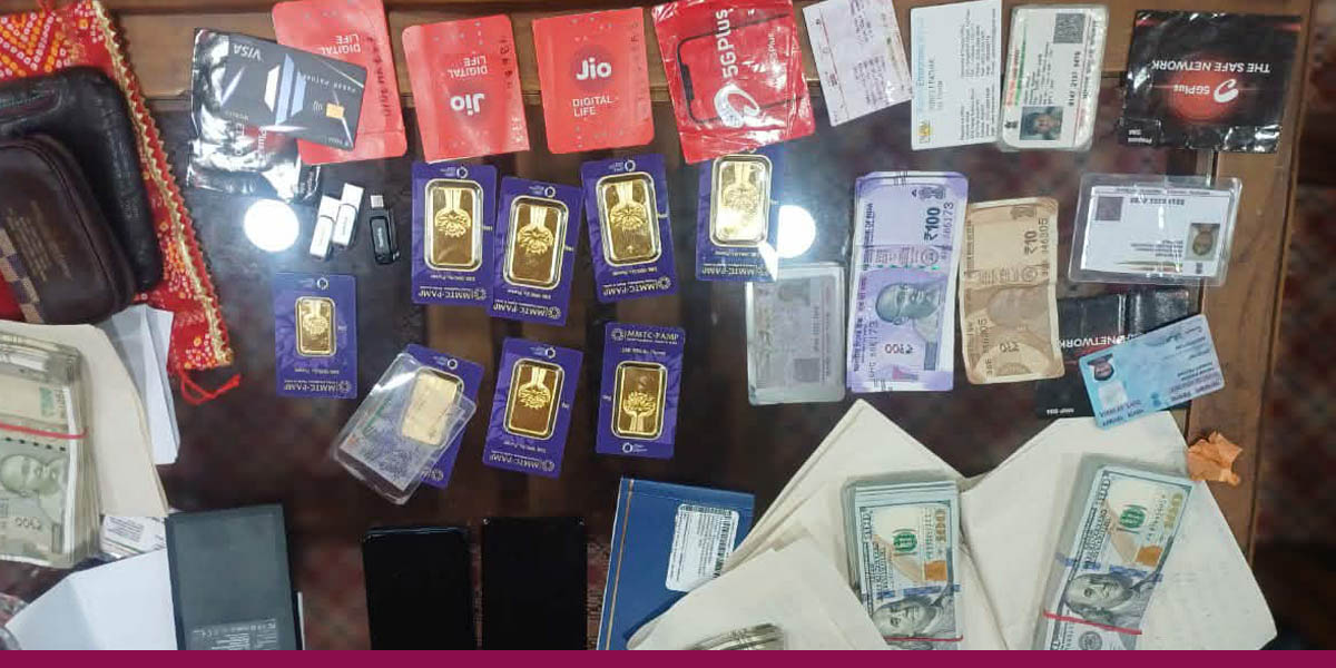Indian national arrested with 570 grams of gold, foreign currency