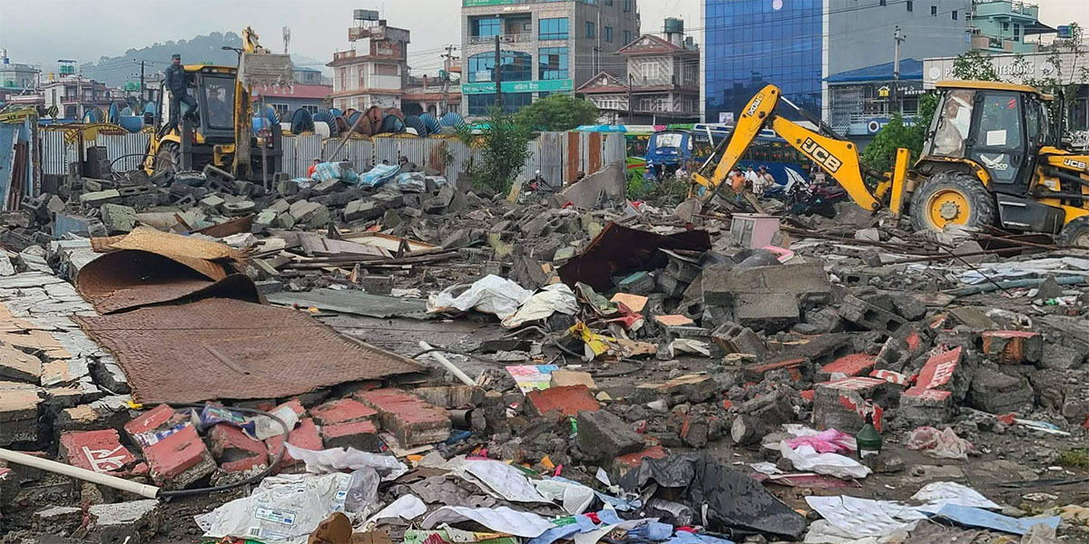 51 shutters built on Pokhara’s Amar Singh School ground demolished