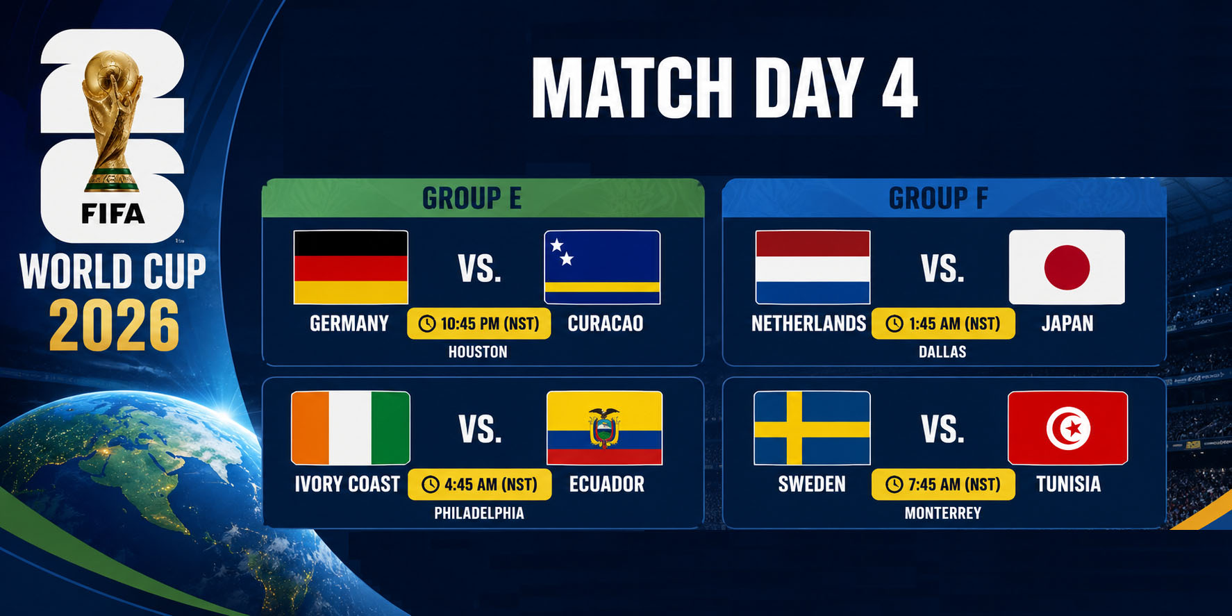 Germany, the Netherlands in action on Match Day 4