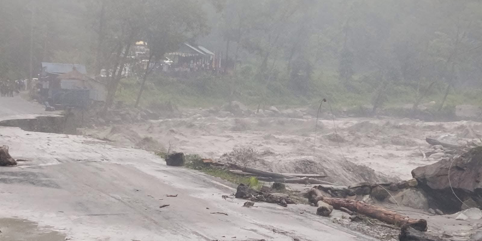 Modi Khola floods wash away road in Kaski, disconnect Ghandruk