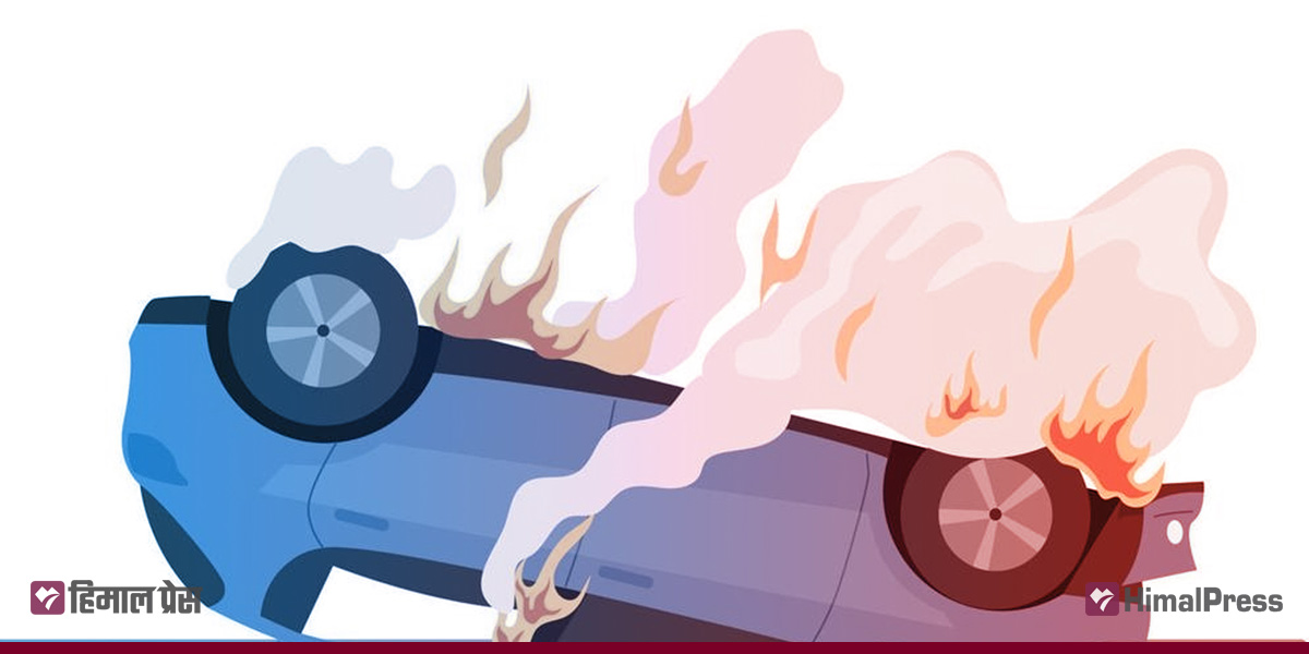 One killed as car catches fire in Kirtipur