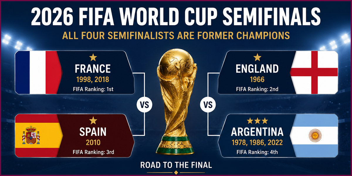 For the first time since 1990, all four semifinalists are former champions