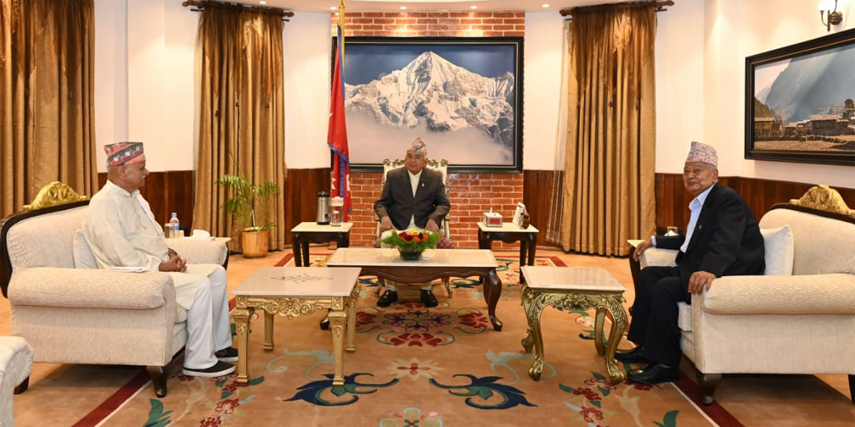President discusses Tarai unrest with former President Yadav, former Vice President Jha