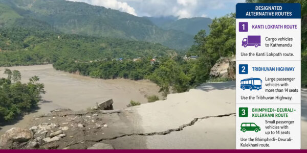 Alternative routes designated for vehicles entering Kathmandu