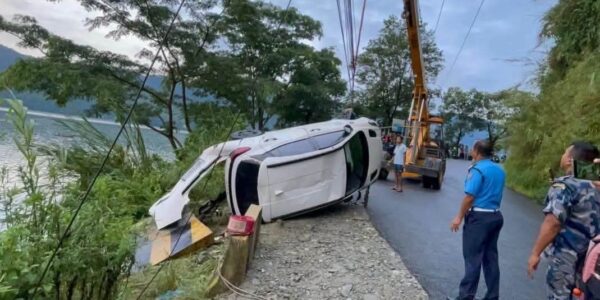 Two Indian nationals dead as car plunges into Phewa Lake