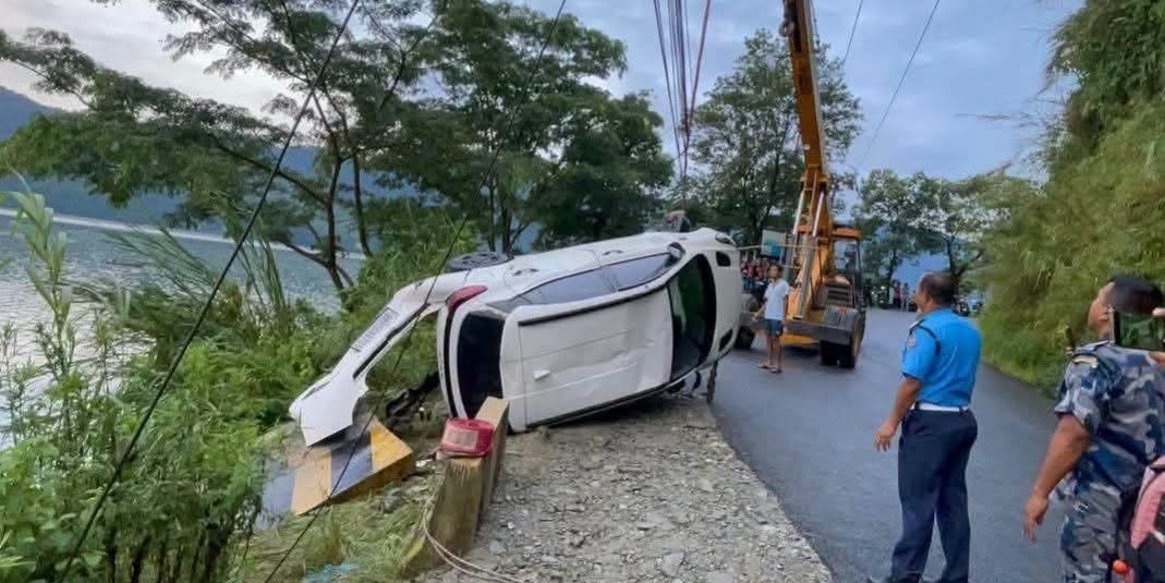 Two Indian nationals die as car plunges into Phewa Lake