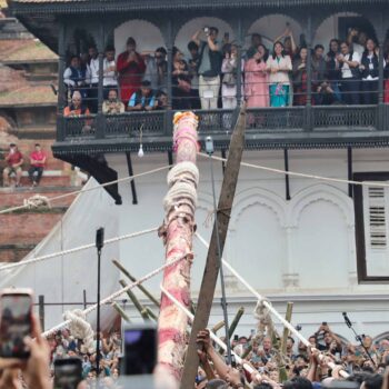 Yosin pole raised as Indrajatra festival begins in Kathmandu [In Pictures]