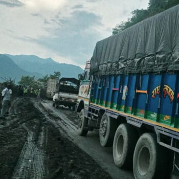 Gas bullets, cargo vehicles pass through new Krishnabhir track