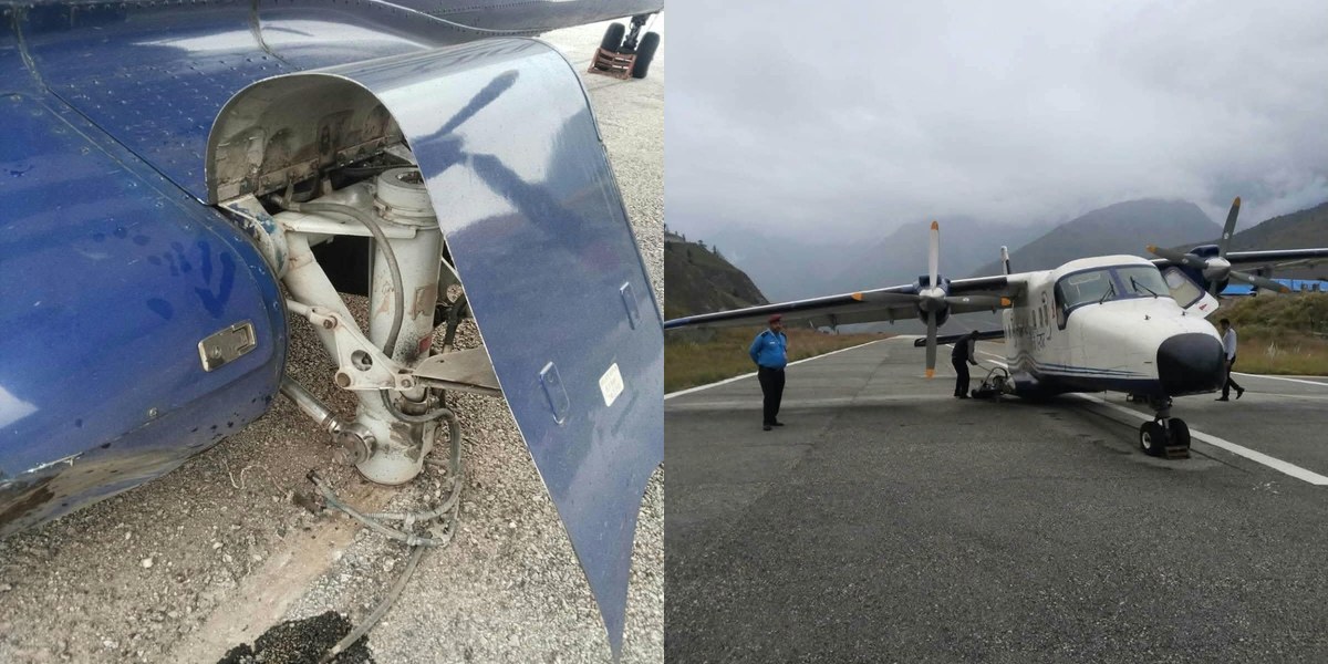 Sita Air plane lands safely in Dolpa after rear wheel comes off
